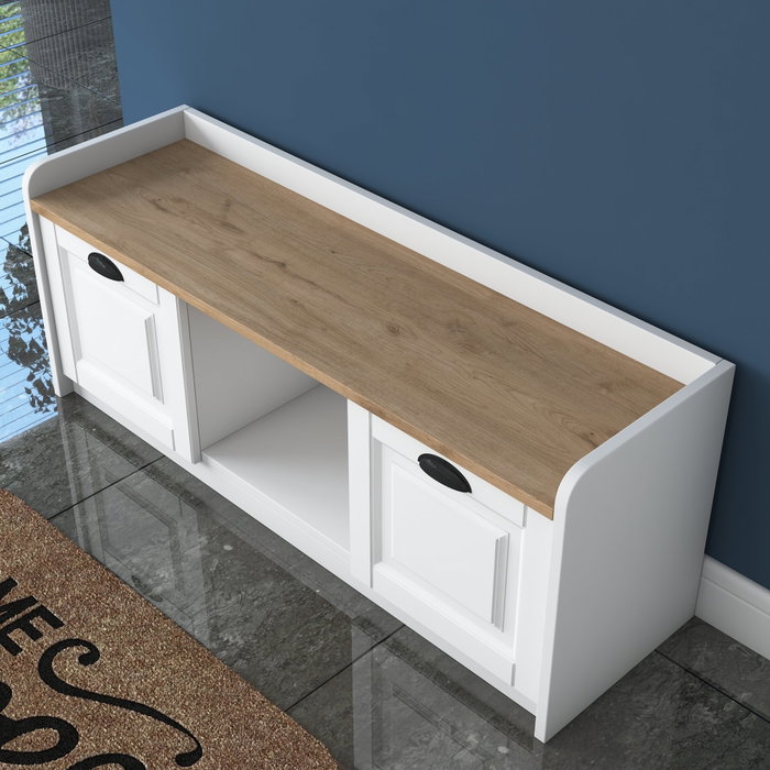 Hanah Home P2 - 1808 Zapatero Blanco y Nogal 120x45x40 cm